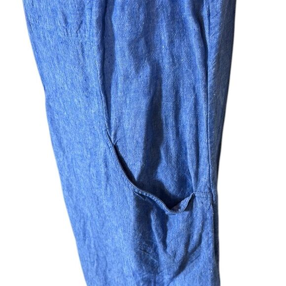 Boden women’s 12L 100% linen chambray tank dress v front patch pockets - Picture 2 of 6